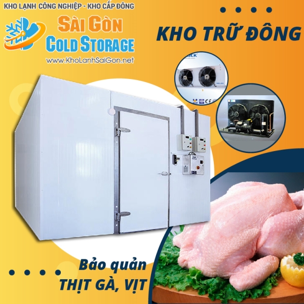 Kho lạnh bảo quản thịt gà vịt - Kho Lạnh Sài Gòn - Công Ty TNHH Thương Mại Dịch Vụ Cơ Điện Lạnh Nguyễn Khánh